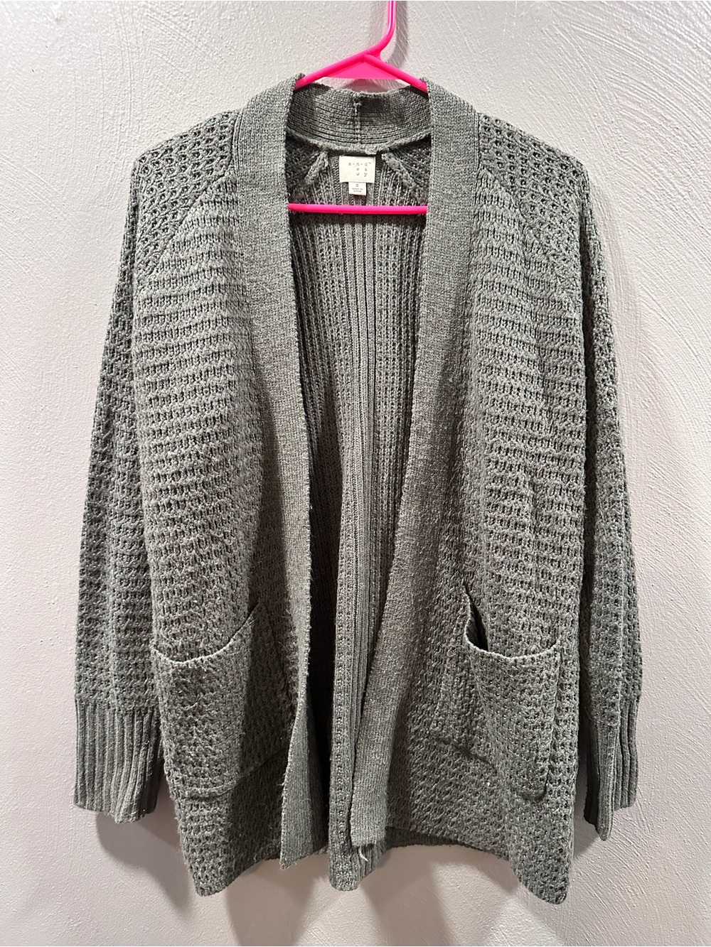 a new day Gray Open-Front Knit Cardigan
